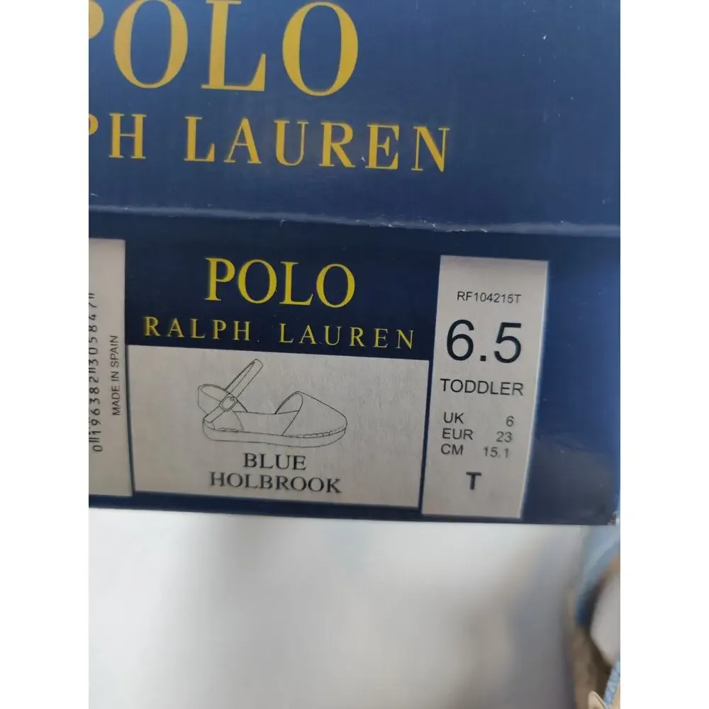 Polo Ralph Lauren Toddler Espadrille Blue Holbrook Girl's Sz 6.5 Canvas Sandals